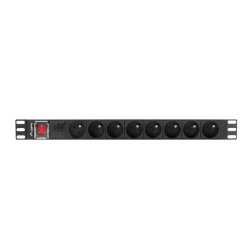 POWER DISTRIBUTION UNIT (PDU) 19" LANBERG 1U 16A 2M 8X FRENCH OUTLETS BLACK