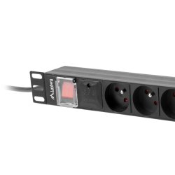 POWER DISTRIBUTION UNIT (PDU) 19" LANBERG 1U 16A 2M 8X FRENCH OUTLETS BLACK