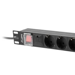 POWER DISTRIBUTION UNIT (PDU) 19" LANBERG 1U 16A 2M 8X SCHUKO OUTLETS BLACK