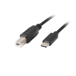 USB-C(M)->USB-B(M) 2.0 CABLE 1.8M BLACK FERRITE LANBERG