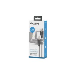 USB-A(M)->USB-B(M) 2.0 CABLE 1M BLACK FERRITE BOX LANBERG