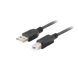 USB-A(M)->USB-B(M) 2.0 CABLE 3M BLACK FERRITE BOX LANBERG