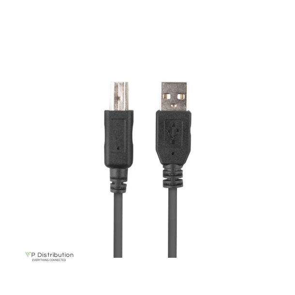 USB-A(M)->USB-B(M) 2.0 CABLE 3M BLACK FERRITE BOX LANBERG