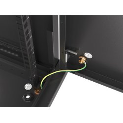RACK CABINET 19" WALL-MOUNT 6U/600X450 (FLAT PACK) WITH METAL DOOR BLACK LANBERG