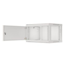 RACK CABINET 19" WALL-MOUNT 6U/600X450 (FLAT PACK) WITH METAL DOOR GREY LANBERG