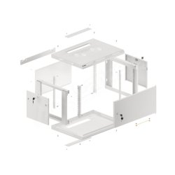 RACK CABINET 19" WALL-MOUNT 6U/600X450 (FLAT PACK) WITH METAL DOOR GREY LANBERG