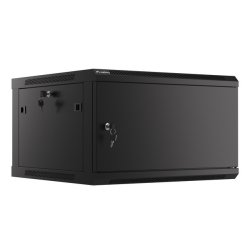 RACK CABINET 19" WALL-MOUNT 6U/600X600 (FLAT PACK) WITH METAL DOOR BLACK LANBERG