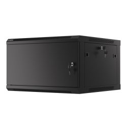 RACK CABINET 19" WALL-MOUNT 6U/600X600 (FLAT PACK) WITH METAL DOOR BLACK LANBERG