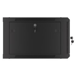 RACK CABINET 19" WALL-MOUNT 6U/600X600 (FLAT PACK) WITH METAL DOOR BLACK LANBERG