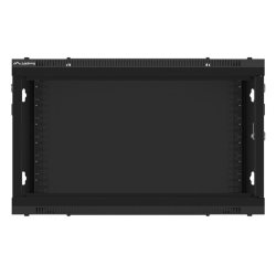 RACK CABINET 19" WALL-MOUNT 6U/600X600 (FLAT PACK) WITH METAL DOOR BLACK LANBERG