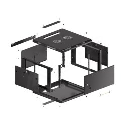 RACK CABINET 19" WALL-MOUNT 6U/600X600 (FLAT PACK) WITH METAL DOOR BLACK LANBERG