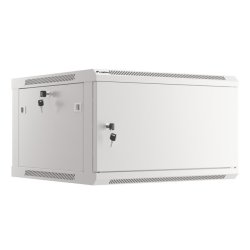 RACK CABINET 19" WALL-MOUNT 6U/600X600 (FLAT PACK) WITH METAL DOOR GREY LANBERG