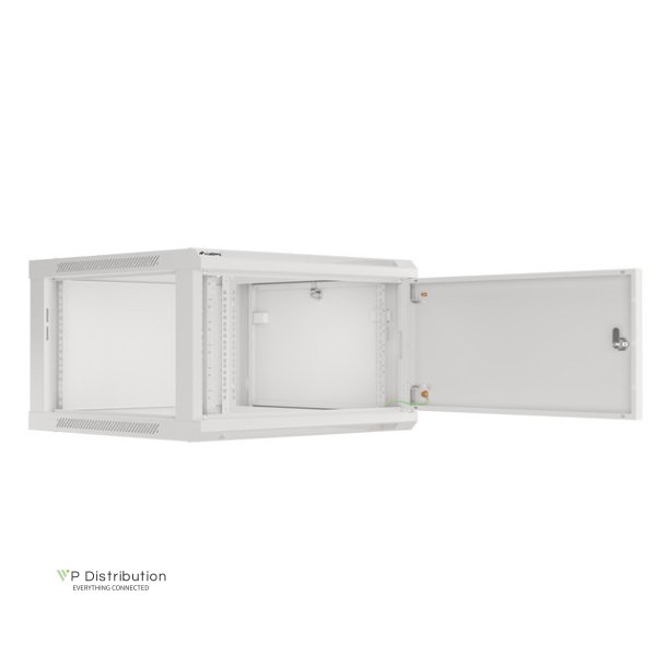 RACK CABINET 19" WALL-MOUNT 6U/600X600 (FLAT PACK) WITH METAL DOOR GREY LANBERG