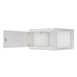 RACK CABINET 19" WALL-MOUNT 6U/600X600 (FLAT PACK) WITH METAL DOOR GREY LANBERG