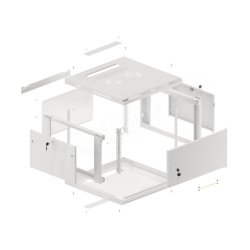 RACK CABINET 19" WALL-MOUNT 6U/600X600 (FLAT PACK) WITH METAL DOOR GREY LANBERG