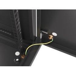 RACK CABINET 19" WALL-MOUNT 9U/600X450 (FLAT PACK) WITH METAL DOOR  BLACK LANBERG