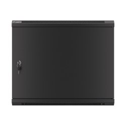 RACK CABINET 19" WALL-MOUNT 9U/600X450 (FLAT PACK) WITH METAL DOOR  BLACK LANBERG