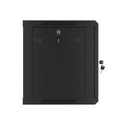 RACK CABINET 19" WALL-MOUNT 9U/600X450 (FLAT PACK) WITH METAL DOOR  BLACK LANBERG