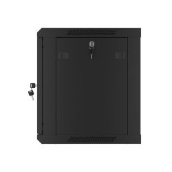 RACK CABINET 19" WALL-MOUNT 9U/600X450 (FLAT PACK) WITH METAL DOOR  BLACK LANBERG