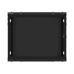 RACK CABINET 19" WALL-MOUNT 9U/600X450 (FLAT PACK) WITH METAL DOOR  BLACK LANBERG
