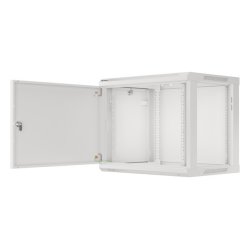 RACK CABINET 19" WALL-MOUNT 9U/600X450 (FLAT PACK) WITH METAL DOOR GREY LANBERG