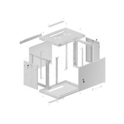 RACK CABINET 19" WALL-MOUNT 9U/600X450 (FLAT PACK) WITH METAL DOOR GREY LANBERG