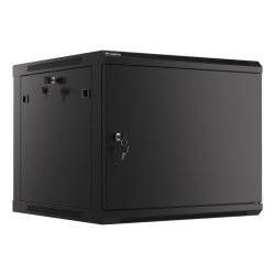 RACK CABINET 19" WALL-MOUNT 9U/600X600 (FLAT PACK) WITH METAL DOOR BLACK LANBERG