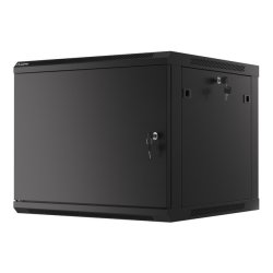 RACK CABINET 19" WALL-MOUNT 9U/600X600 (FLAT PACK) WITH METAL DOOR BLACK LANBERG