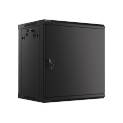 RACK CABINET 19" WALL-MOUNT 12U/600X450 (FLAT PACK) WITH METAL DOOR BLACK LANBERG