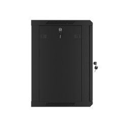 RACK CABINET 19" WALL-MOUNT 12U/600X450 (FLAT PACK) WITH METAL DOOR BLACK LANBERG