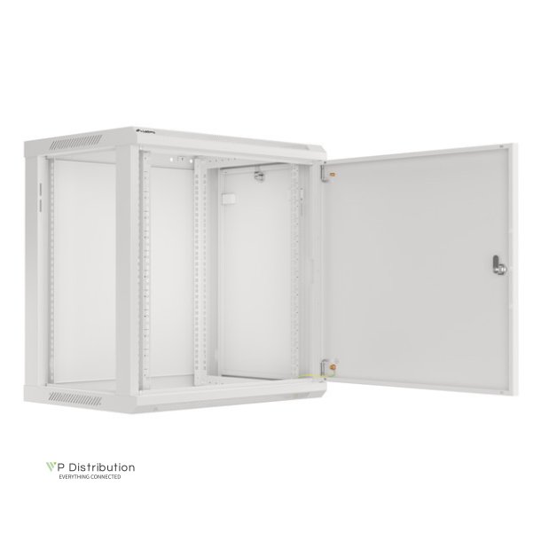 RACK CABINET 19" WALL-MOUNT 12U/600X450 (FLAT PACK) WITH METAL DOOR GREY LANBERG