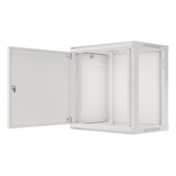 RACK CABINET 19" WALL-MOUNT 12U/600X450 (FLAT PACK) WITH METAL DOOR GREY LANBERG