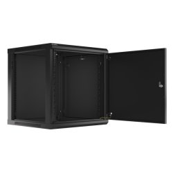 RACK CABINET 19" WALL-MOUNT 12U/600X600 (FLAT PACK) WITH METAL DOOR BLACK LANBERG