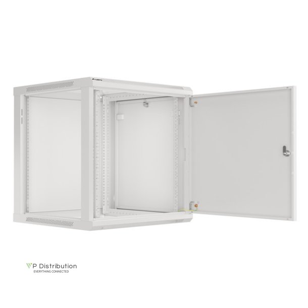 RACK CABINET 19" WALL-MOUNT 12U/600X600 (FLAT PACK) WITH METAL DOOR GREY LANBERG