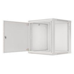 RACK CABINET 19" WALL-MOUNT 12U/600X600 (FLAT PACK) WITH METAL DOOR GREY LANBERG