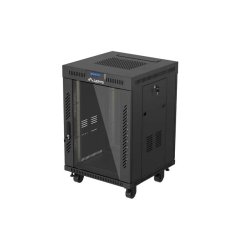 RACK CABINET 19" FREE-STANDING 15U/600X600 (FLAT PACK) WITH GLASS DOOR LCD BLACK LANBERG V2