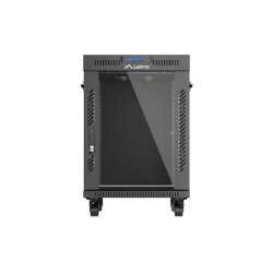 RACK CABINET 19" FREE-STANDING 15U/600X600 (FLAT PACK) WITH GLASS DOOR LCD BLACK LANBERG V2