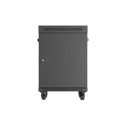 RACK CABINET 19" FREE-STANDING 15U/600X600 (FLAT PACK) WITH GLASS DOOR LCD BLACK LANBERG V2