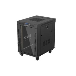 RACK CABINET 19" FREE-STANDING 15U/600X800 (FLAT PACK) WITH GLASS DOOR LCD BLACK LANBERG V2