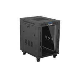 RACK CABINET 19" FREE-STANDING 15U/600X800 (FLAT PACK) WITH GLASS DOOR LCD BLACK LANBERG V2