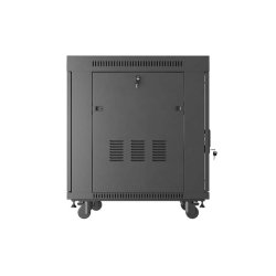 RACK CABINET 19" FREE-STANDING 15U/600X800 (FLAT PACK) WITH GLASS DOOR LCD BLACK LANBERG V2