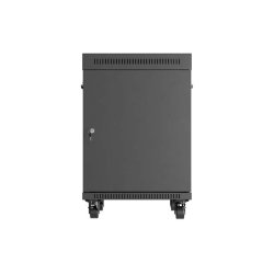 RACK CABINET 19" FREE-STANDING 15U/600X800 (FLAT PACK) WITH GLASS DOOR LCD BLACK LANBERG V2