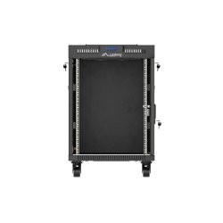 RACK CABINET 19" FREE-STANDING 15U/600X800 (FLAT PACK) WITH GLASS DOOR LCD BLACK LANBERG V2