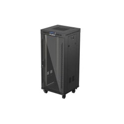RACK CABINET 19" FREE-STANDING 27U/600X600 (FLAT PACK) WITH GLASS DOOR LCD BLACK LANBERG V2