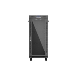 RACK CABINET 19" FREE-STANDING 27U/600X600 (FLAT PACK) WITH GLASS DOOR LCD BLACK LANBERG V2