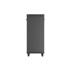 RACK CABINET 19" FREE-STANDING 27U/600X600 (FLAT PACK) WITH GLASS DOOR LCD BLACK LANBERG V2