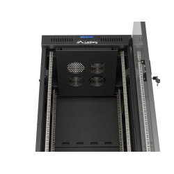 RACK CABINET 19" FREE-STANDING 27U/600X600 (FLAT PACK) WITH GLASS DOOR LCD BLACK LANBERG V2