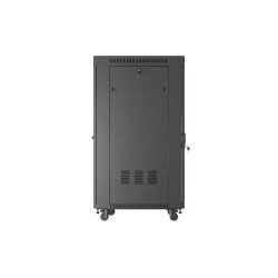 RACK CABINET 19" FREE-STANDING 27U/600X800 (FLAT PACK) WITH GLASS DOOR LCD BLACK LANBERG V2