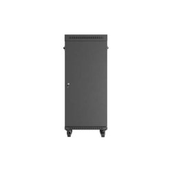RACK CABINET 19" FREE-STANDING 27U/600X800 (FLAT PACK) WITH GLASS DOOR LCD BLACK LANBERG V2
