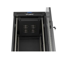 RACK CABINET 19" FREE-STANDING 27U/600X800 (FLAT PACK) WITH GLASS DOOR LCD BLACK LANBERG V2